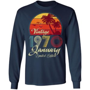 50th Birthday Retro Vintage January 1970 Shirt Long Sleeve