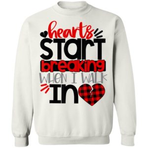 Buffalo Plaid Valentines Shirt Hearts Start Breaking Walk In Valentines Day Shirt Long Sleeve