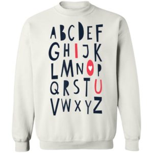 Alphabet Abc I Love You Valentines Day Shirt Long Sleeve