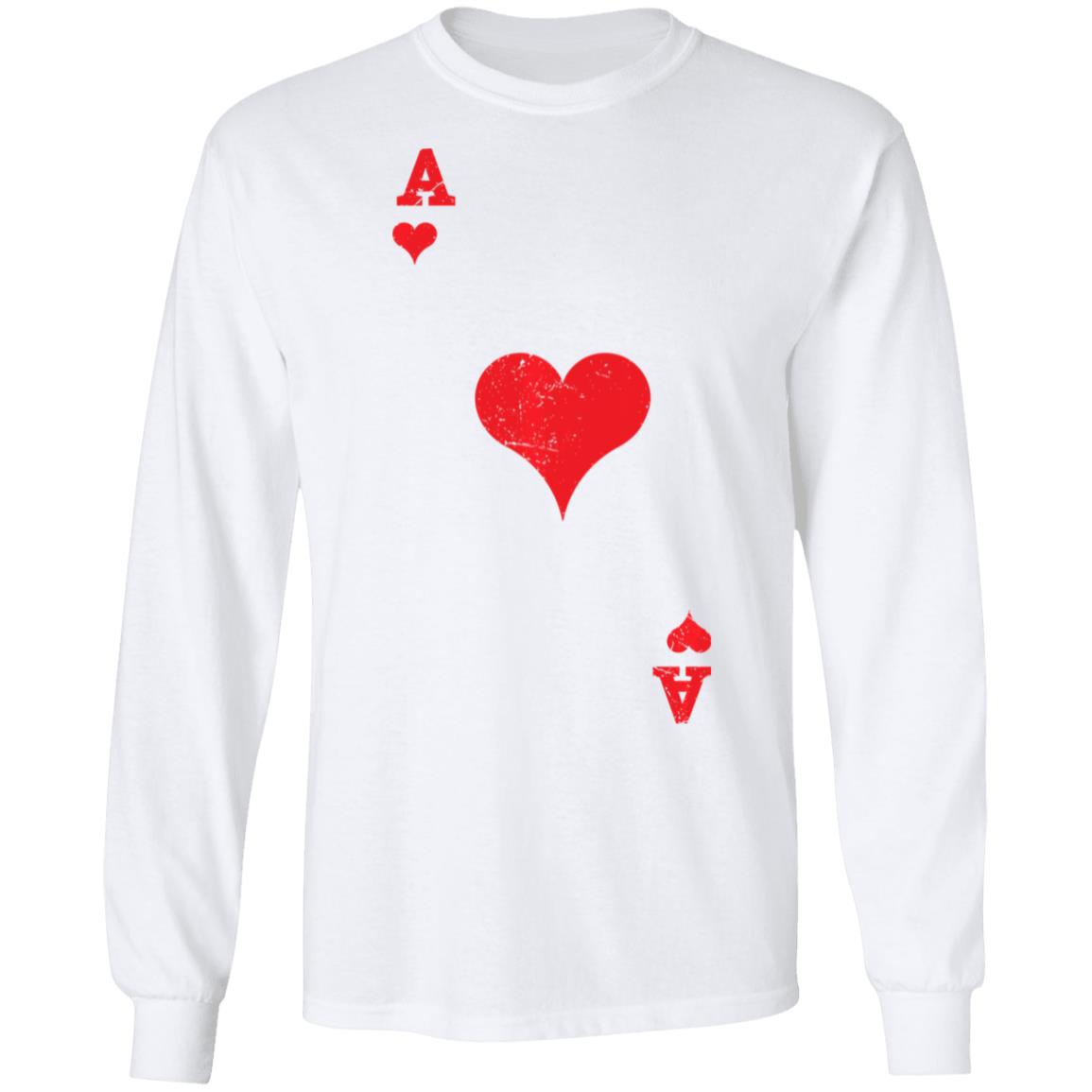 Ace Heart Shirts, Valentines Day T-Shirt Long Sleeve