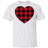 Heart Valentines Day Buffalo Plaid T-Shirt
