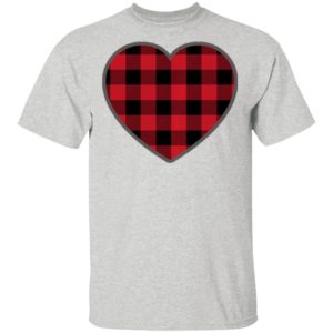 Heart Valentines Day Buffalo Plaid T-Shirt Long Sleeve