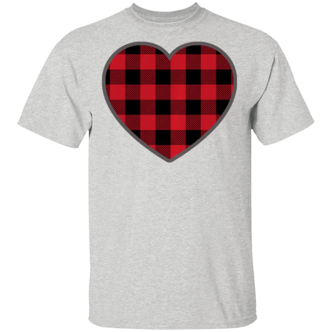 Heart Valentines Day Buffalo Plaid T-Shirt Long Sleeve Heart Valentines Day Buffalo Plaid T-Shirt Long Sleeve