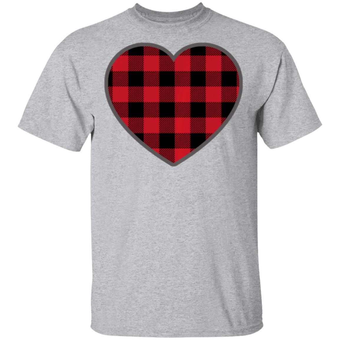 Heart Valentines Day Buffalo Plaid T-Shirt Long Sleeve Heart Valentines Day Buffalo Plaid T-Shirt Long Sleeve