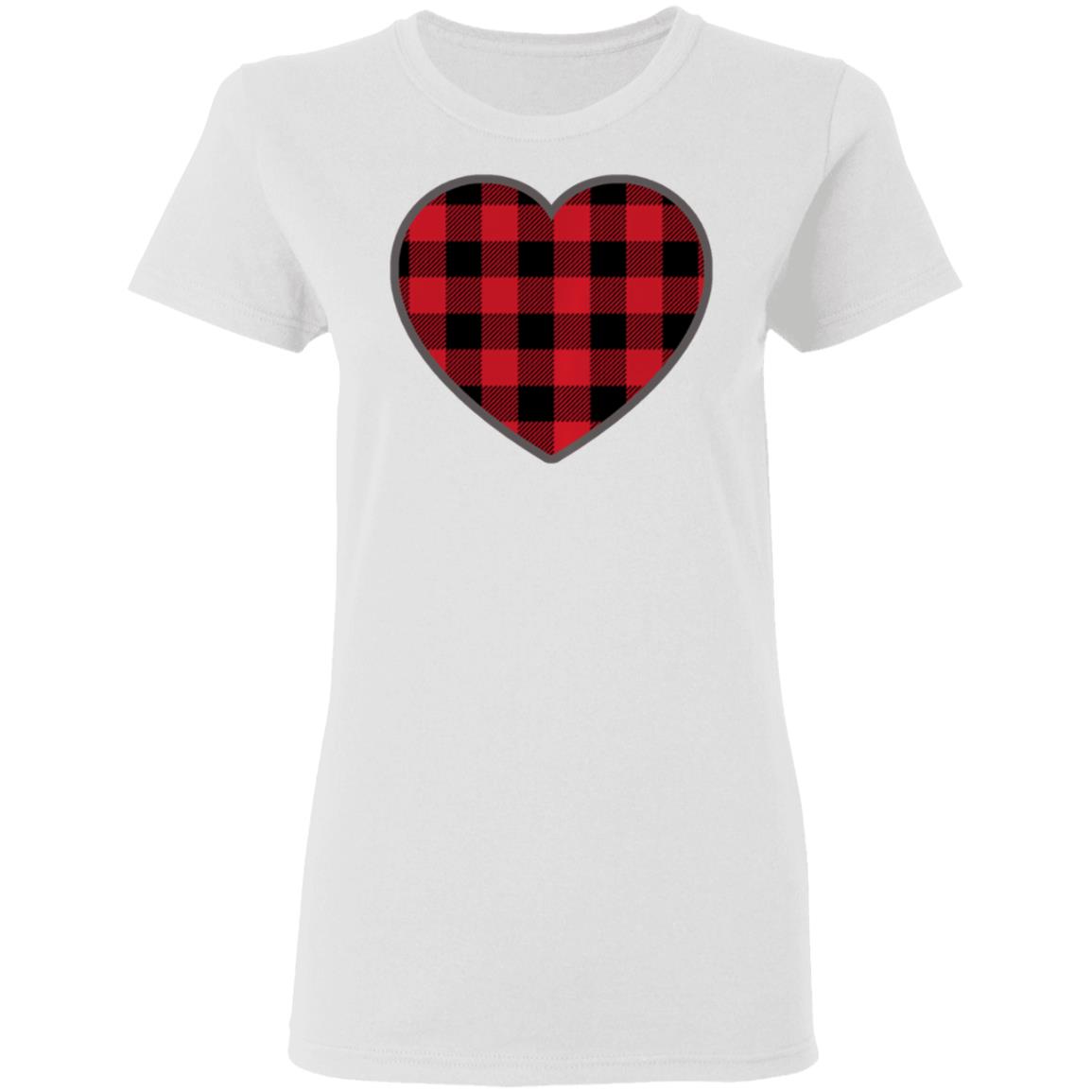 Heart Valentines Day Buffalo Plaid T-Shirt Long Sleeve Heart Valentines Day Buffalo Plaid T-Shirt Long Sleeve