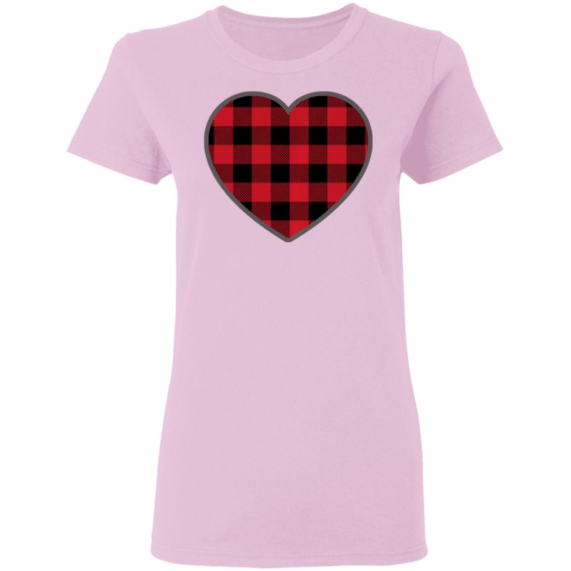 Heart Valentines Day Buffalo Plaid T-Shirt Long Sleeve Heart Valentines Day Buffalo Plaid T-Shirt Long Sleeve