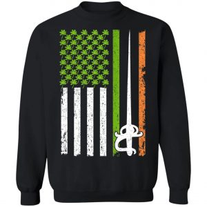 Irish Fencing American Flag Saint Patricks Day Shirt, Long Sleeve