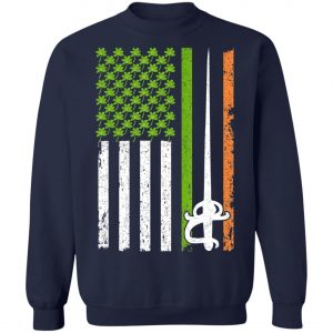 Irish Fencing American Flag Saint Patricks Day Shirt, Long Sleeve