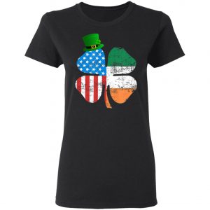 American Flag A Green Leprechauns Hat Saint Patricks Day T-Shirt Long Sleeve