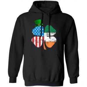 American Flag A Green Leprechauns Hat Saint Patricks Day T-Shirt Long Sleeve