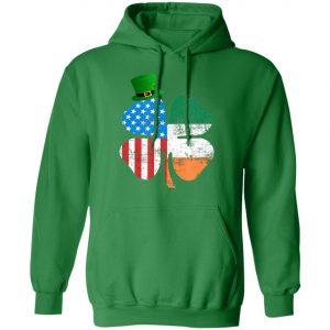American Flag A Green Leprechauns Hat Saint Patricks Day T-Shirt Long Sleeve