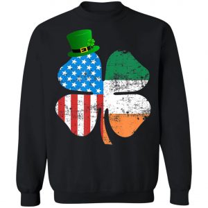 American Flag A Green Leprechauns Hat Saint Patricks Day T-Shirt Long Sleeve