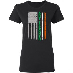 Art Teacher Irish American Flag Saint Patricks Day Shirt, Long Sleeve