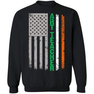 Art Teacher Irish American Flag Saint Patricks Day Shirt, Long Sleeve