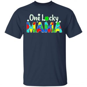 Autism Saint Patricks Day T-Shirt - One Lucky Mama Long Sleeve