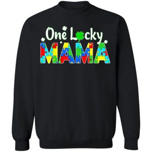 Autism Saint Patricks Day T-Shirt - One Lucky Mama Long Sleeve