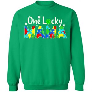 Autism Saint Patricks Day T-Shirt - One Lucky Mama Long Sleeve
