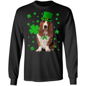 Basset Hound Saint Patricks Day T-Shirt, Long Sleeve