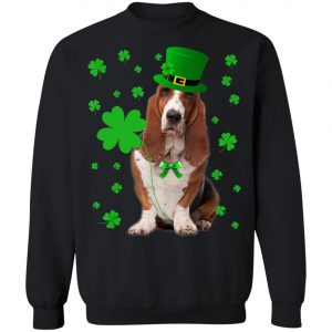 Basset Hound Saint Patricks Day T-Shirt, Long Sleeve