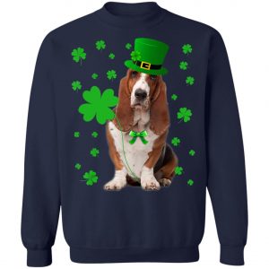 Basset Hound Saint Patricks Day T-Shirt, Long Sleeve