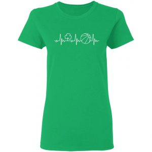 Basketball Saint Patricks Day Heartbeat Shirt, Bella