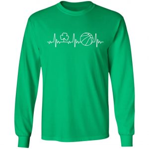 Basketball Saint Patricks Day Heartbeat Shirt, Bella