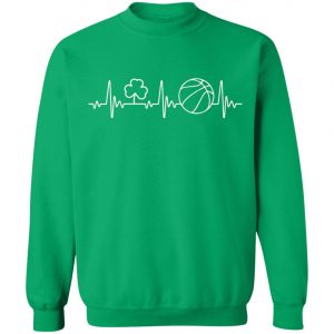 Basketball Saint Patricks Day Heartbeat Shirt, Bella