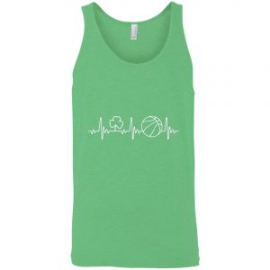 Basketball Saint Patricks Day Heartbeat Shirt, Bella