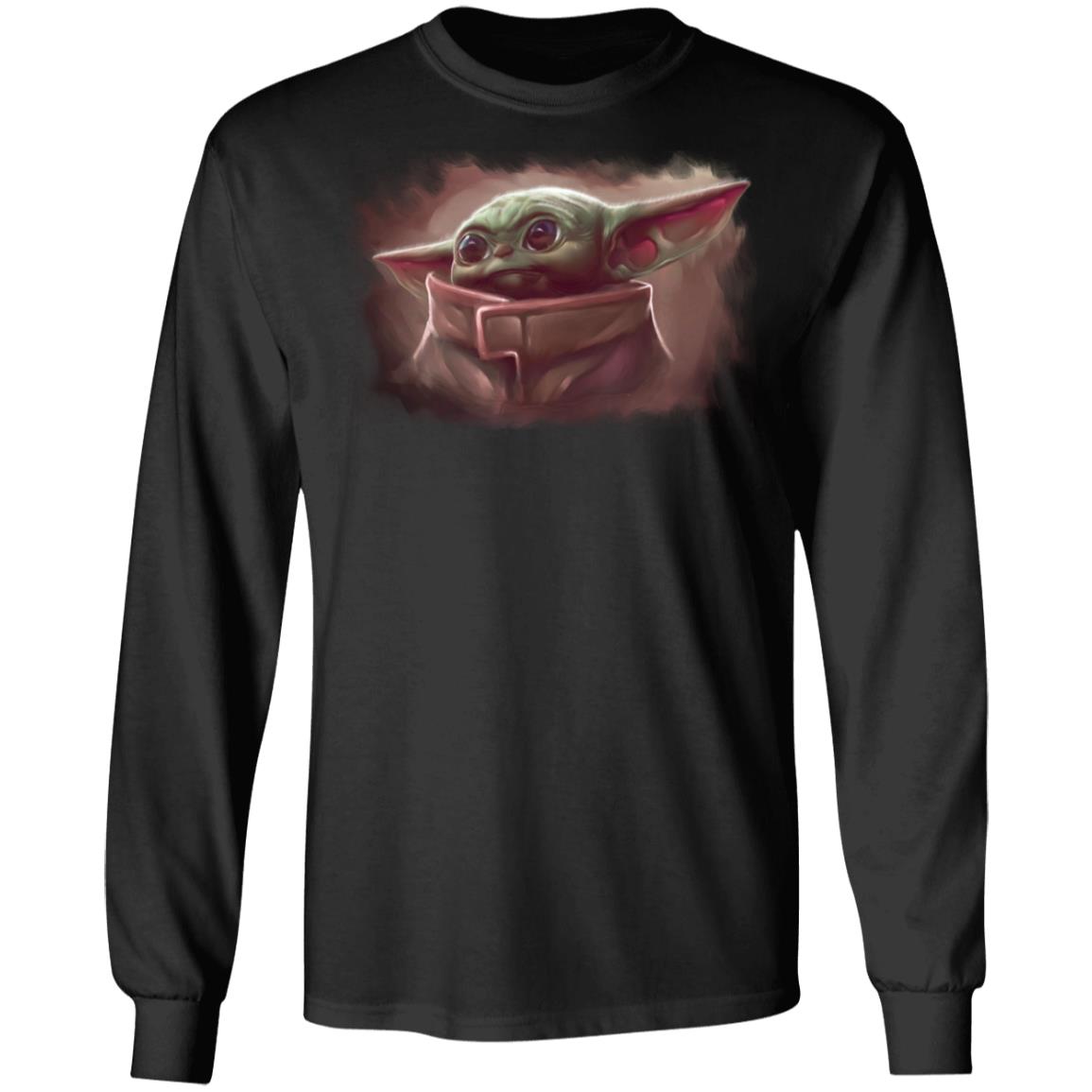Baby Yoda Shirt Star Wars The Mandalorian The Child Cute Painted Portrait Long Sleeve Baby Yoda Shirt Star Wars The Mandalorian The Child Cute Painted Portrait Long Sleeve