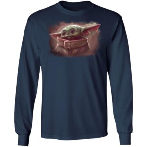 Baby Yoda Shirt Star Wars The Mandalorian The Child Cute Painted Portrait Long Sleeve