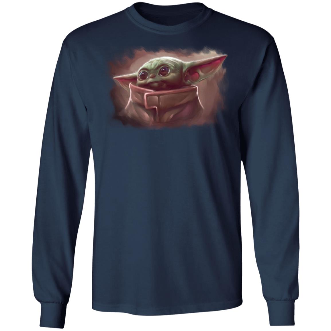 Baby Yoda Shirt Star Wars The Mandalorian The Child Cute Painted Portrait Long Sleeve Baby Yoda Shirt Star Wars The Mandalorian The Child Cute Painted Portrait Long Sleeve