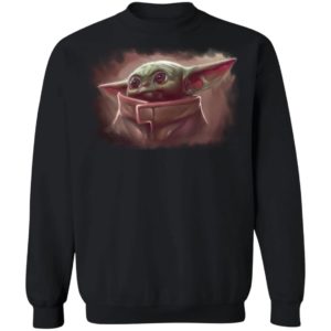Baby Yoda Shirt Star Wars The Mandalorian The Child Cute Painted Portrait Long Sleeve