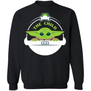 Baby Yoda Shirt Star Wars The Mandalorian The Child Floating Pod Frog Snack Long Sleeve