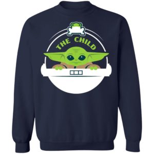 Baby Yoda Shirt Star Wars The Mandalorian The Child Floating Pod Frog Snack Long Sleeve