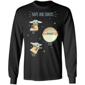 Star Wars The Mandalorian The Child Naps And Snacks Baby Yoda Long Sleeve T-Shirt