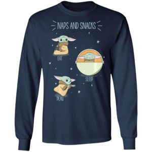 Star Wars The Mandalorian The Child Naps And Snacks Baby Yoda Long Sleeve T-Shirt