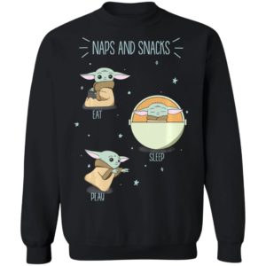 Star Wars The Mandalorian The Child Naps And Snacks Baby Yoda Long Sleeve T-Shirt