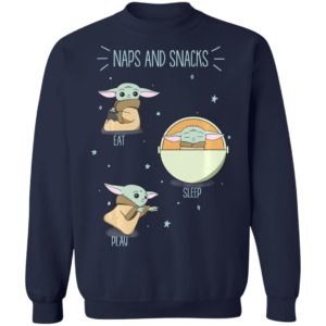 Star Wars The Mandalorian The Child Naps And Snacks Baby Yoda Long Sleeve T-Shirt
