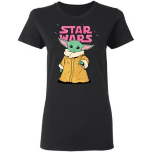 Star Wars The Mandalorian The Child Pink Bubble Letters Baby Yoda Shirt Hoodie