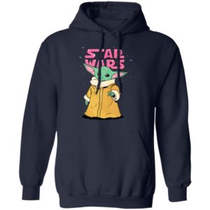 Star Wars The Mandalorian The Child Pink Bubble Letters Baby Yoda Shirt Hoodie