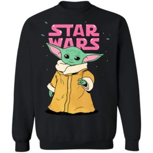 Star Wars The Mandalorian The Child Pink Bubble Letters Baby Yoda Shirt Hoodie