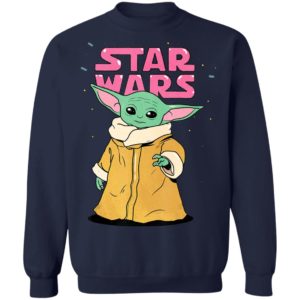 Star Wars The Mandalorian The Child Pink Bubble Letters Baby Yoda Shirt Hoodie