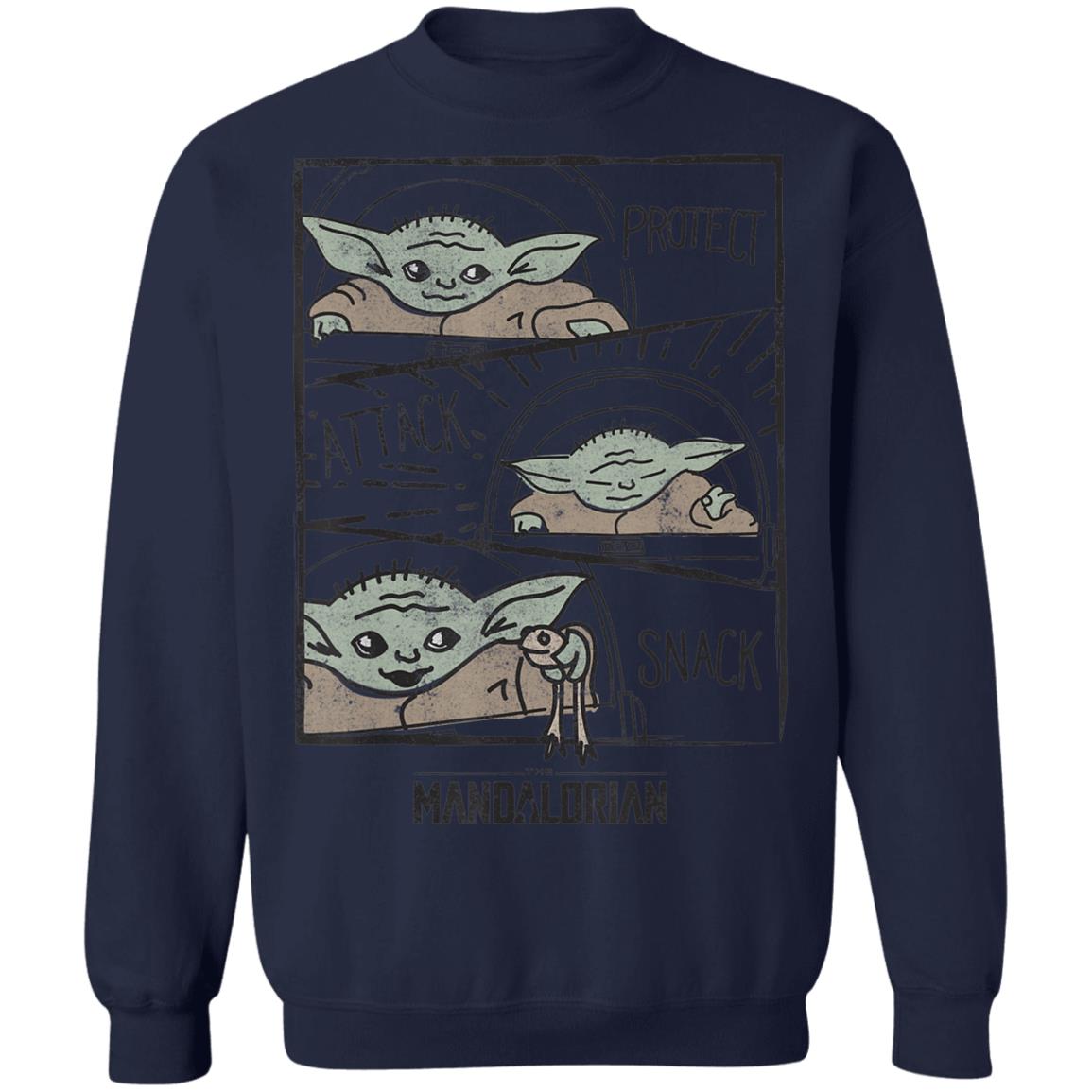 Star Wars The Mandalorian The Child Baby Yoda Protect Attack Snack Shirt Hoodie Star Wars The Mandalorian The Child Baby Yoda Protect Attack Snack Shirt Hoodie