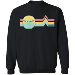 Star Wars The Mandalorian The Child Baby Yoda Rainbow Chest Lines Shirt Long Sleeve
