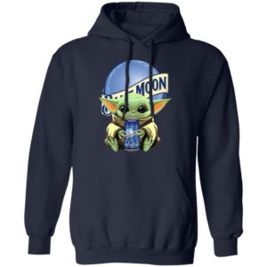 Baby Yoda Drink Blue Moon Beer Star Wars Shirt Hoodie LS