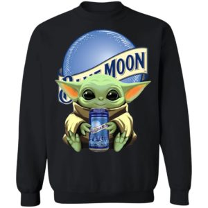 Baby Yoda Drink Blue Moon Beer Star Wars Shirt Hoodie LS