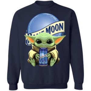 Baby Yoda Drink Blue Moon Beer Star Wars Shirt Hoodie LS