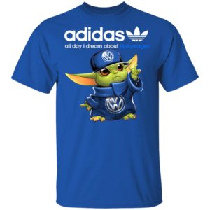 Baby Yoda All Day I Dream About Volkswagen Adidas Shirt Hoodie LS