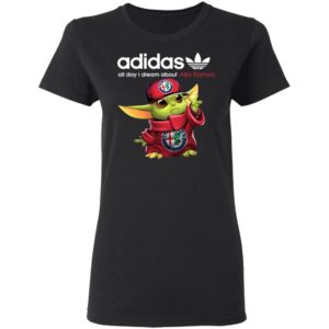 Baby Yoda All Day I Dream About Alfa Romeo Adidas Shirt Hoodie LS