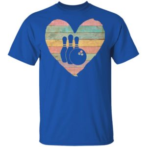 Bowling Vintage Retro Heart Bowling Valentines Day T-Shirt Long Sleeve